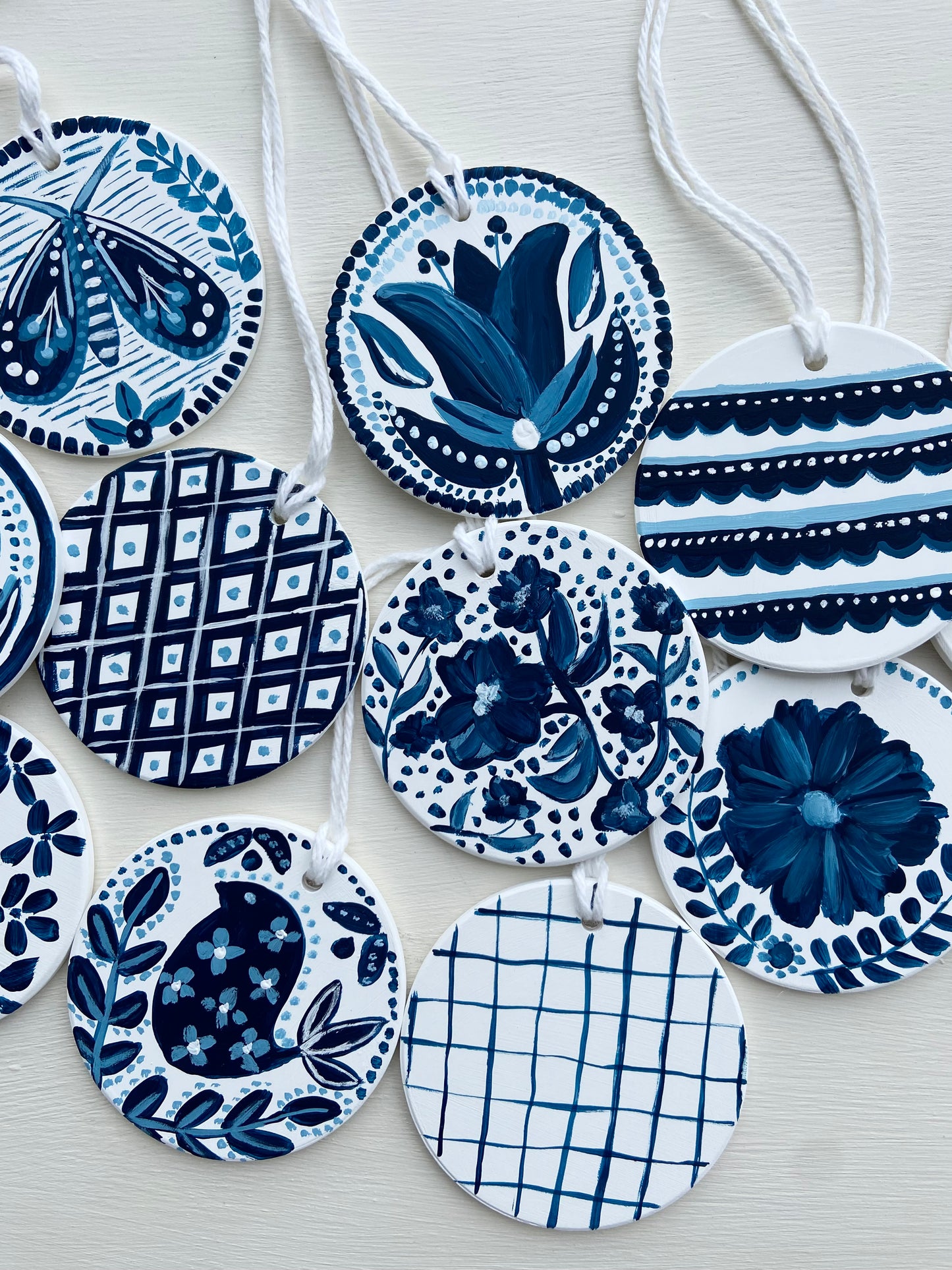 Blue & White Ornaments