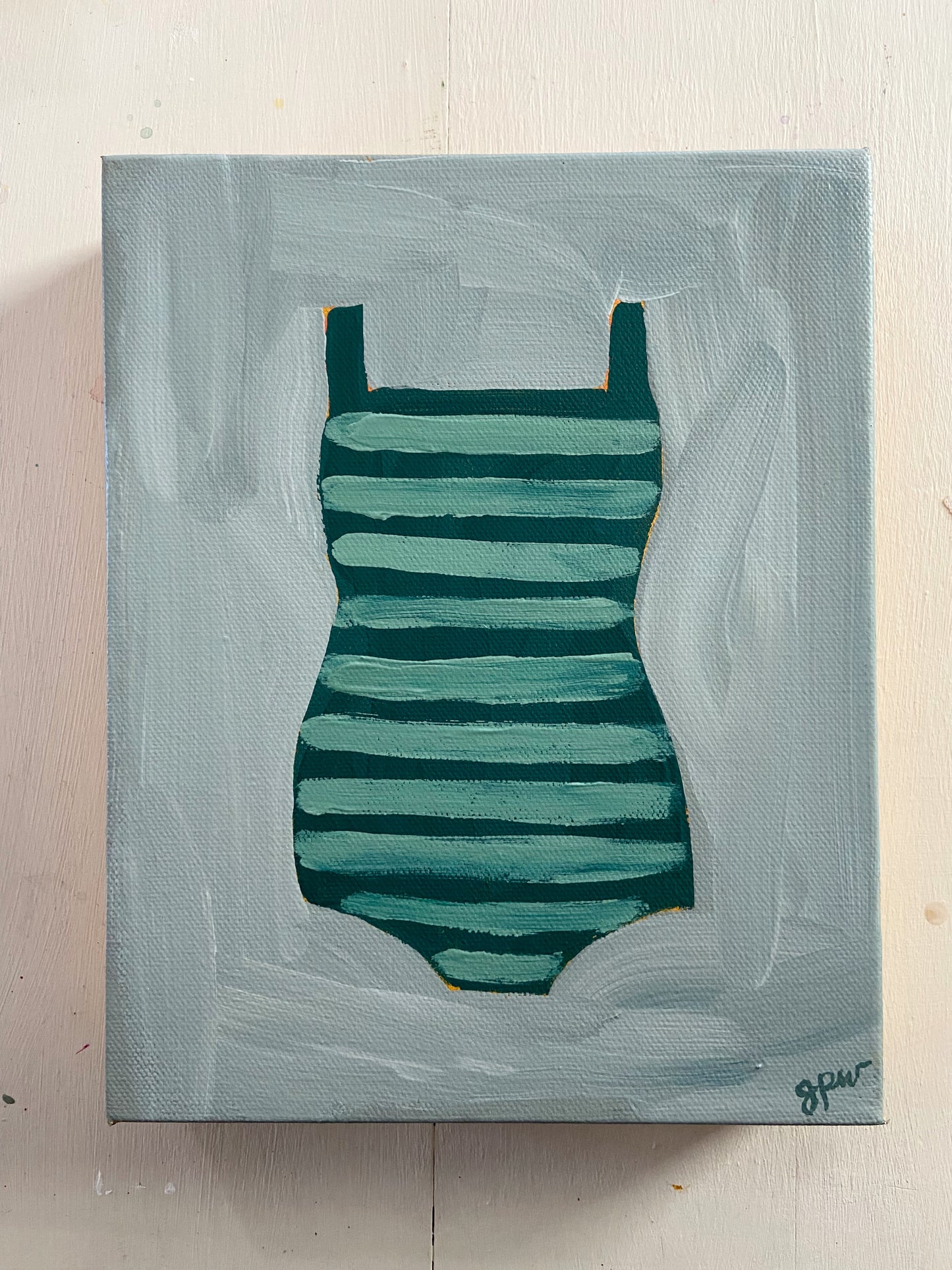 Green Stripe Swimsuit