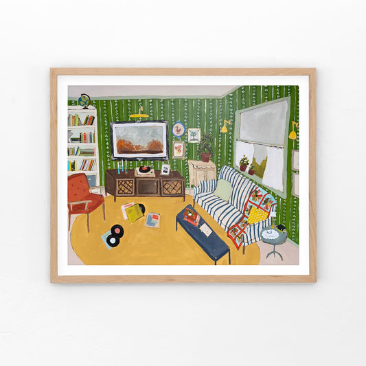 Elvis on the Turntable Art Print