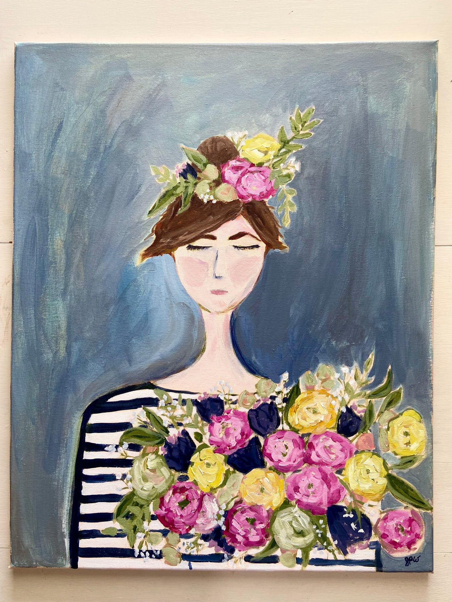 Girl with Spring Blooms