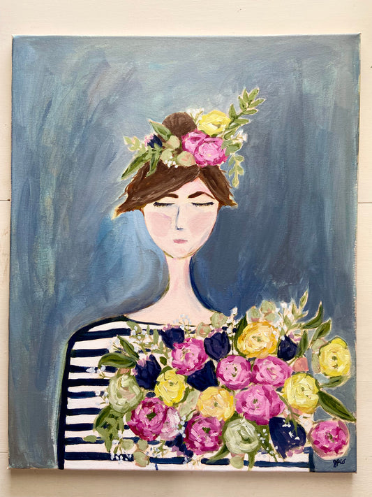 Girl with Spring Blooms