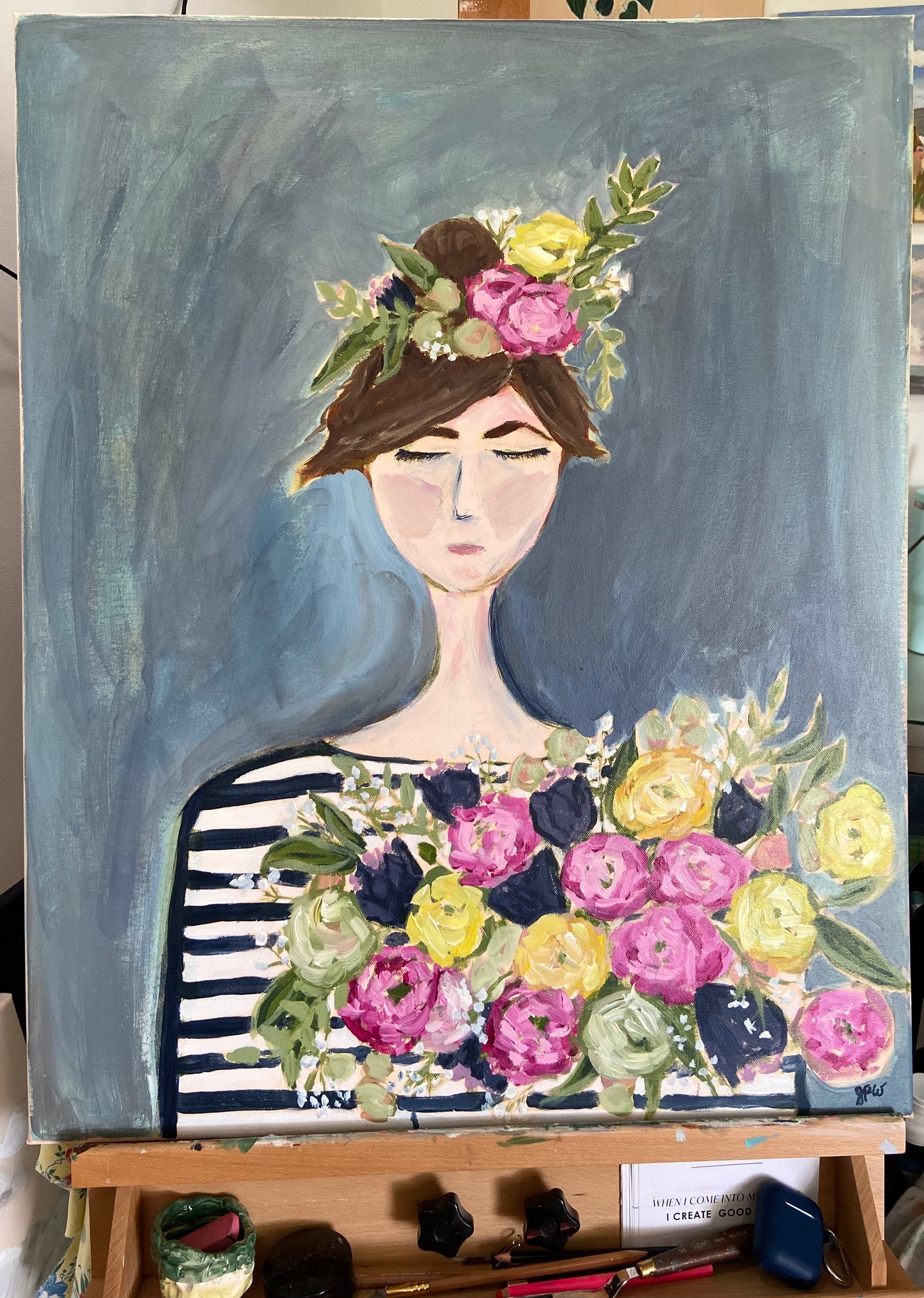 Girl with Spring Blooms