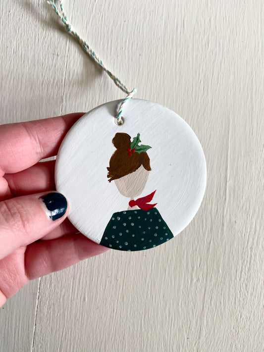 Festive French Girl Ornaments